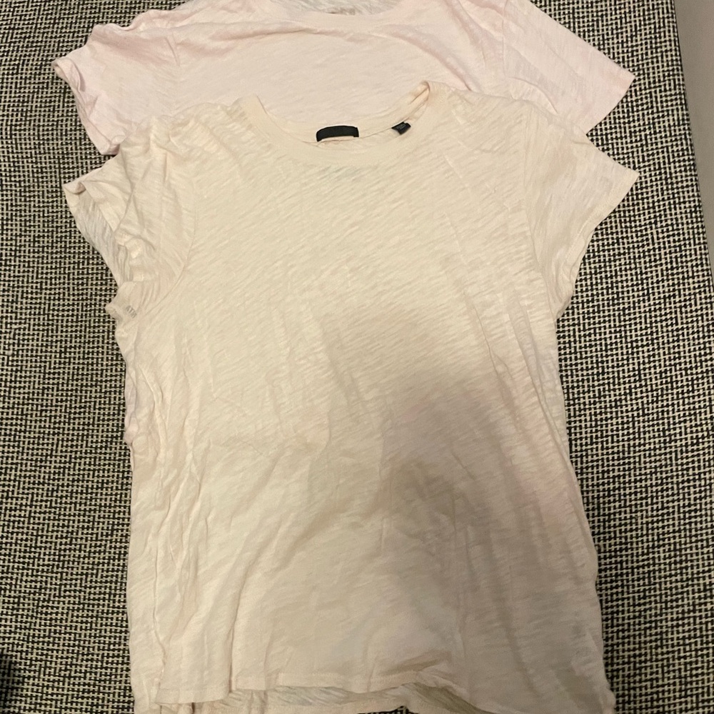 ATM Cream and Pink Short Sleeve T-Shirts